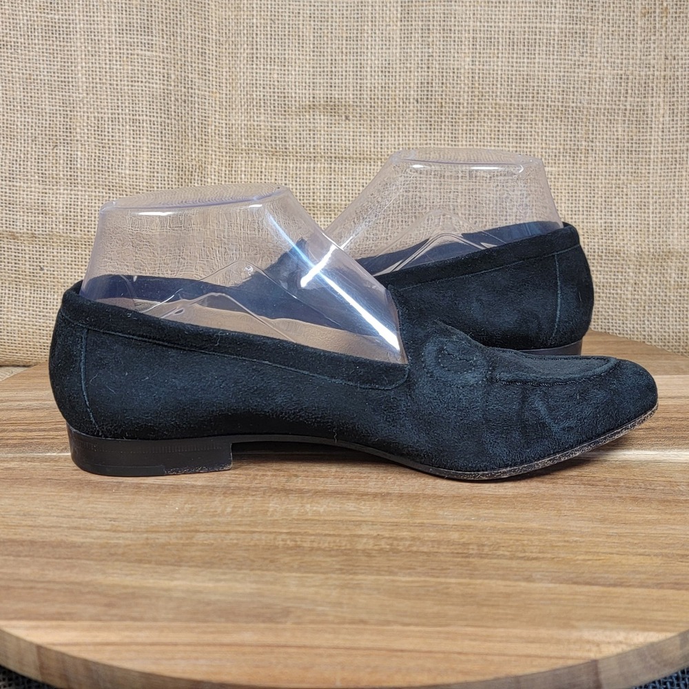 Gucci Embroidered Horsebit Loafers Black Suede Italy Women's 6.5B Designer Flats - Picture 7 of 10